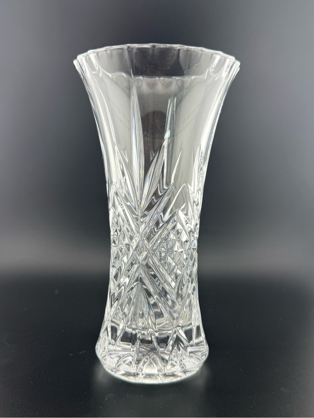 Cristal d'Arques Durand Masquerade 7" Lead Crystal Vase Cut Glass France